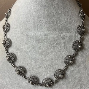 "Collar turco de plata de ley .925 ornamentado 17"" x 34 G" - Imagen 1 de 13