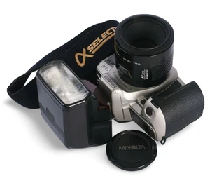 Minolta Alpha Sweet AF 35mm Película SLR c/w AF Macro 50/2.8 Lente y Kit de Flash 3200i - Imagen 1 de 12