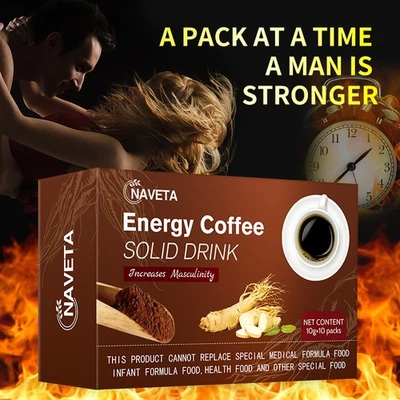 Caffè Energia Uomo Caffè Istantaneo Maca Ginseng Boost Focus Resistenza 10 Bustine