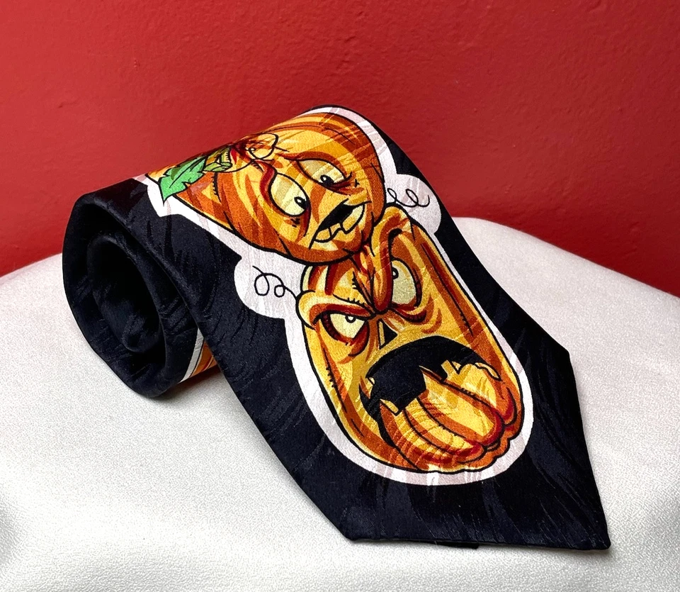 WICKED PUMPKINS Corbata de Seda Museo Artefactos Clásicos Hechos a Mano EE. UU. Foto 1 de 4