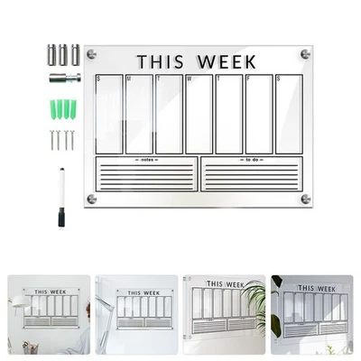  4 Sätze von Acryl -Trockenlöwen -Board Clear Memo Board Hanging Display Board - Bild 1 von 4