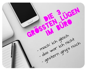 Mousepad Lügen im Büro 24x19 Spruch Arbeit lustig Mauspad Unterlage - Bild 1 von 1