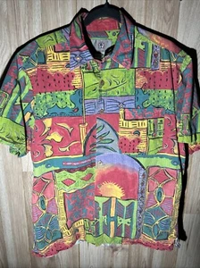 The Territory Ahead Men's XL Funky Colorful Art Geometric Button-Front Shirt - Picture 1 of 7