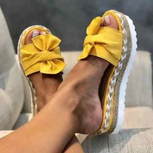 Women Heels Sandals with Wedges Shoes Woman Flower Platform Slippers Summer New - Picture 1 of 31
