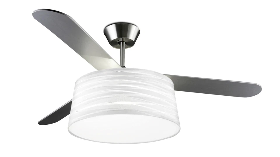 Ceiling Fan Light with Remote Control Ceiling Cooler Belmont Nickel White - Image 1 of 1