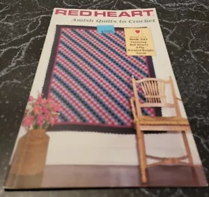 LB3 COATS & CLARK 1989, RED HEART AMISH QUILTS TO CROCHET PATTERN LEAFLET - Picture 1 of 5