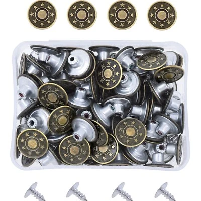 Durable Metal 80-Piece Button and Rivet Kit for Clothing - Easy Installation - Image 1 of 4