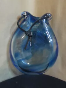 Artist Blown Glass Haning Planter Signed - Picture 1 of 6