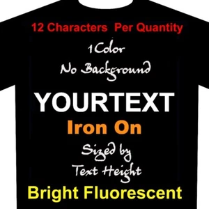 Fluorescent Iron-on Build Your Text - Heat Transfer Words Numbers Decal - HTV - Picture 1 of 1
