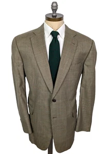 BURBERRY 2 Btn Sport Coat Wool Sz 46L Houndstooth Check Plaid Dual Vent USA Made - Picture 1 of 6