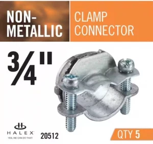 3/4 Zoll Nichtmetallische (NM) Doppelschraub-Klemmverbinder (5er-Pack) - Bild 1 von 1