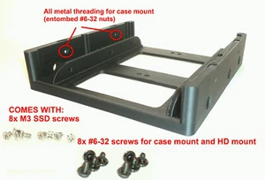 5.25''  Drive Bay to 2x 2.5'' SSD + 3.5" HDD Tray Adapter Slot Mounting Bracket! - Picture 1 of 5