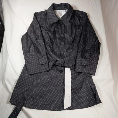 Dressbarn женщин 3 X черный горошек легкий весна дождя траншея куртка - Изображение 1 из 4