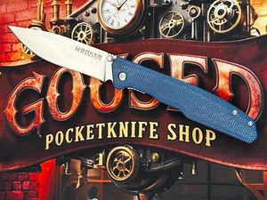 [1172] Böker Magnum Deep Blue Canvas Taschenmesser Linerlock Deep Carry - Bild 1 von 9