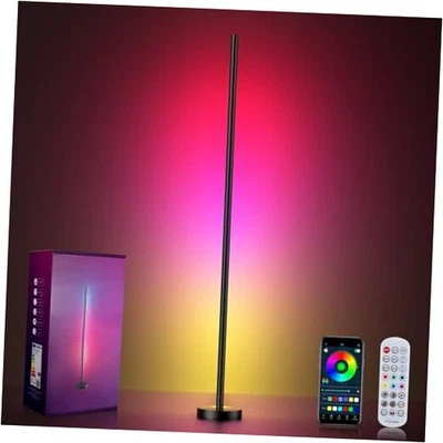 Lámpara de pie LED de esquina inteligente RGBICW - 16 millones de colores hágalo usted mismo, 68+ escenas, paquete de 1 Foto 1 de 4