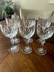 6 Waterford MARQUIS Brookside WINE / WATER Goblets Crystal 8.5" tall - Picture 1 of 3