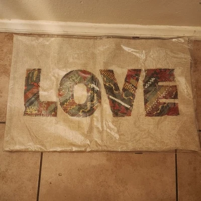 全新 Pottery Barn Love 拼布 腰部 圣诞枕头 保护套 冬季 梦想 — 第 1/4 张图片