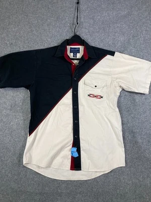 Wrangler Western Shirt Mens M White Black Colorblock Snap Front Aztec Vintage - Image 1 of 4