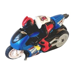 Hot Wheels Motorcycle with Stunt Rider Red and Blue 2003 VTG - Picture 1 of 10
