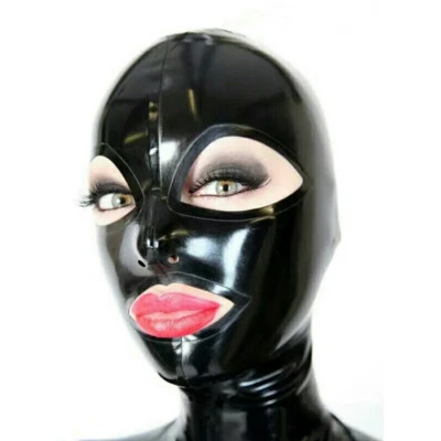 Latex Hood Handmade Rubber Mask for Catsuit Beautiful Girl Club Wear Costumes US - Image 1 of 4