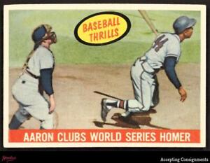 1959 Topps #467 Hank Aaron BT Baseball Thrill WS Homer VG/EX - EX/MT