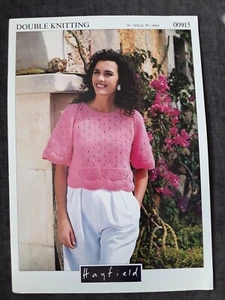 knitting pattern, ladys cropped sweater, double knitting, Hayfield - Picture 1 of 2
