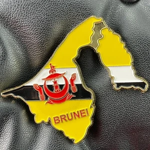 BRUNEI🇧🇳IMÁN DE NEVERA DE METAL✅DARUSSALAM MAPA DEL PAÍS BANDERA NACIONAL Y EMBLEMA🎗 - Imagen 1 de 3