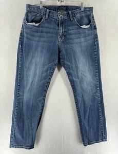 Lucky Brand 221 Straight Mens 36x30 Blue Stretch Denim Jeans - Picture 1 of 17
