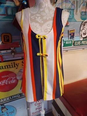 Traje de baño True Vintage Mid-century 1960s 1970s Poliéster Mod Cubierta/Top MCM Foto 1 de 4