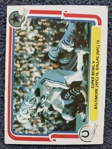 1980 Fleer WALT GARRISON Dallas Cowboys Baltimore Colts Super Bowl V Card