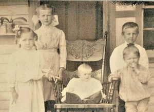 Early 1900's Five Young Children Postcard Posted Real Photo Photograph RPPC - Bild 1 von 5