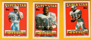 1988 Houston Oilers juego trasero de pegatinas Warren Moon Drew Hill Mike Rozier - Imagen 1 de 1