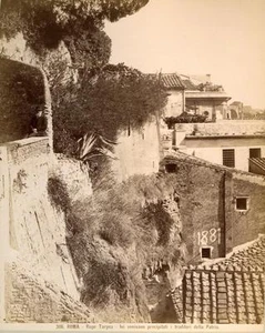 c1880 Albumen Print Rupe Tarpea, Tarpeian Rock, Rome, Italy, Fratelli Alinari - Picture 1 of 2