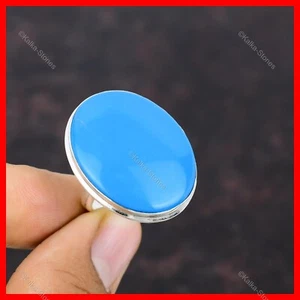 Anello dichiarazione etnica turchese bellezza addormentata naturale misura tutte le misure argento 925 - Foto 1 di 6