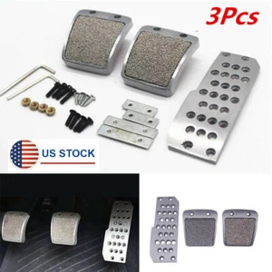 Cubierta de almohadilla antideslizante de aluminio para reposapiés de pedal para automóvil 3 piezas para Accord Civic CRX Acura - Imagen 1 de 9