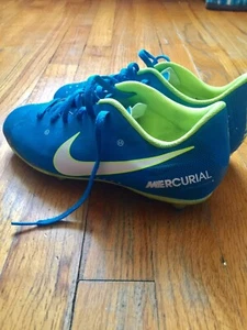 Nike Mercurial Neymar Boys GS Size 5.5 Soccer Cleats Blue Neon Yellow/Green - Picture 1 of 7