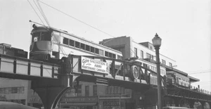 25C219 NEG 1950 LEHIGH VALLEY TRANSIT RWAY NORRISTOWN STATION #1021 1000 205 P&W - Picture 1 of 1