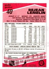 1989-90 O-Pee-Chee Tembec Test #40 Rejean Lemelin