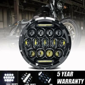 7" LED Headlight DRL Hi/Lo Sealed Lamp for Harley Street Glide Softail FLHX FLD - Picture 1 of 12