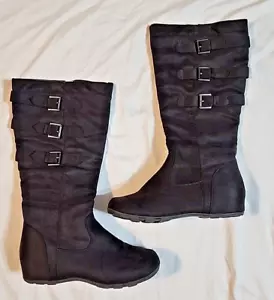 Wanted Sadler schwarze kniehohe Damenstiefel Größe 7,5 NEU! - Bild 1 von 12