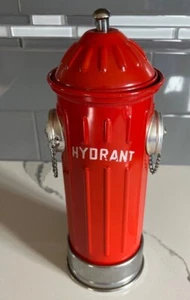 Vintage Fire Hydrant Liquor Decanter Red with Chrome 11" tall Musical Box Works - Picture 1 of 11
