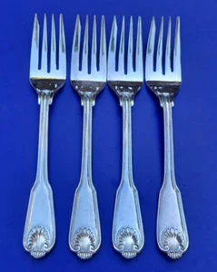 The Main Course MNF2 Japan versilberte Schale Menge 4 Salatgabeln 6 3/4" - Bild 1 von 5