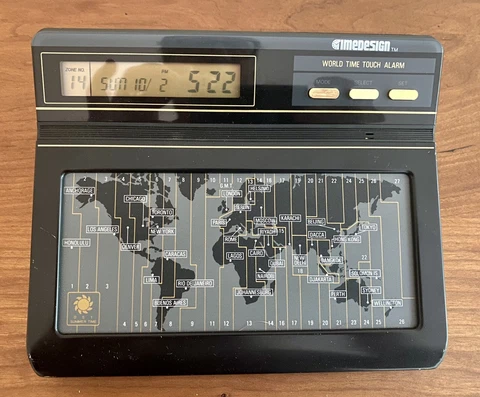 Vintage International World Time Digital Clock Desk Table Calendar Tested Cover