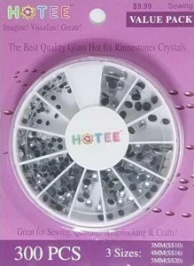 HotFix Rhinestones Crystals- Best Quality Glass- Clear Crystal - VALUE 300 Pcs - Picture 1 of 2