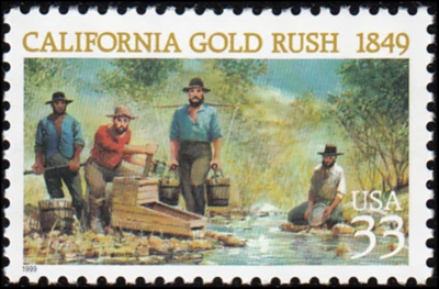 US Stamp #3316 - 1999, 33¢ California Gold Rush, EzGrade™ VG/F, MNH, OG - Image 1 of 3
