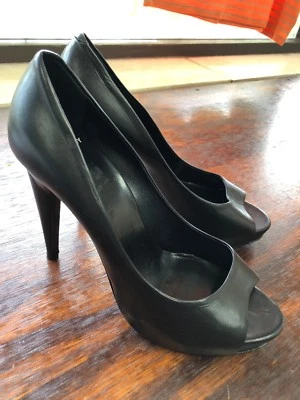 Pierre Hardy Black Leather Peep-toe Pumps sz 39.5 (never worn) - Image 1 of 4
