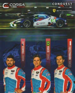 2025 Conquest Racing Ferrari 296 GT3 GTD signed Sebring IMSA WTSC Hero Card - Picture 1 of 2
