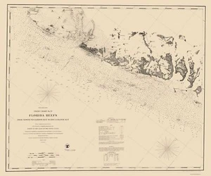 Nautical Florida Reefs Newfound Harbor to Boca Grande Blondeau 1862 23 x 27.56 - Picture 1 of 20