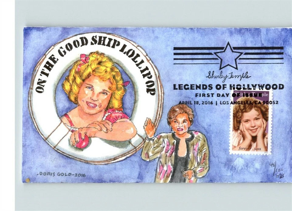 Shirley Temple, Legend of Hollywood First Day of Issue by Doris Gold + Enclosure - Image 1 of 1