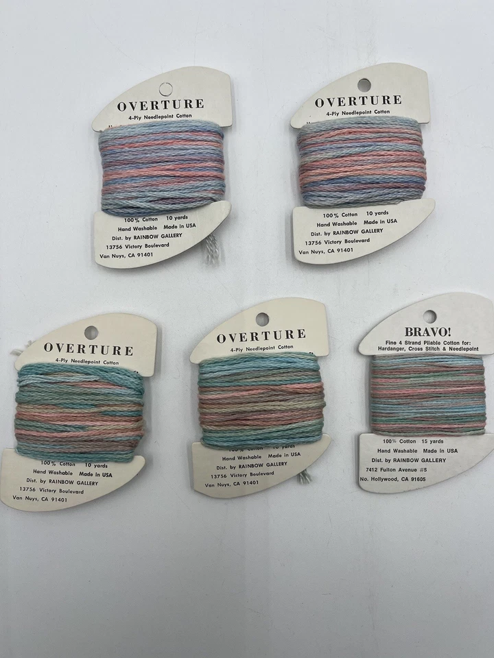 Overture 4-Ply 100% Cotton v53 V91  Needlepoint Embroidery Thread Muted Pastel 5 - Image 1 of 4